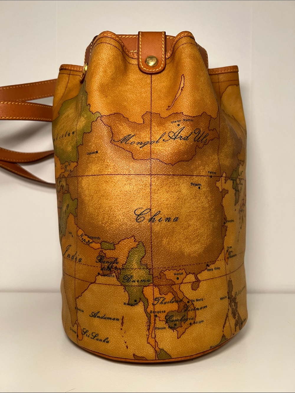 Alviero Martini Map-Print Bucket Backpack